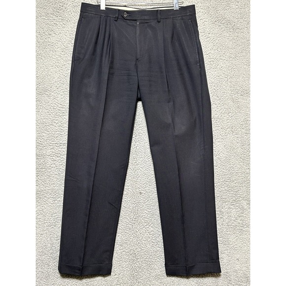 Lauren Ralph Lauren Other - Lauren Ralph Lauren Total Comfort Black Pleated 100% Wool Dress Pants Mens 34X29